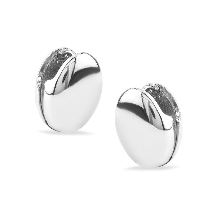 Rubans Voguish Silver-Plated Oval Studs Earrings