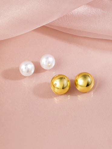 Classic Pearls & Gold Plated Studs