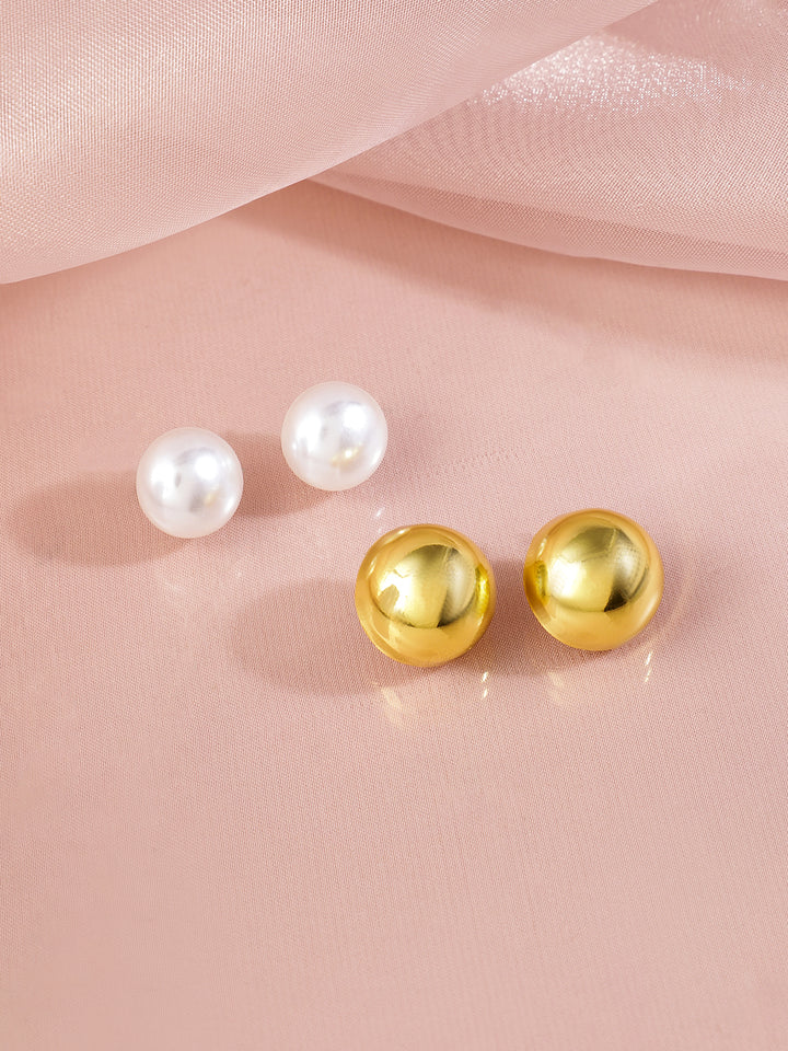 Classic Pearls & Gold Plated Studs