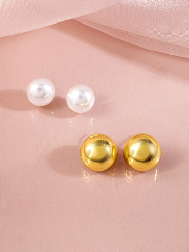 Classic Pearls & Gold Plated Studs