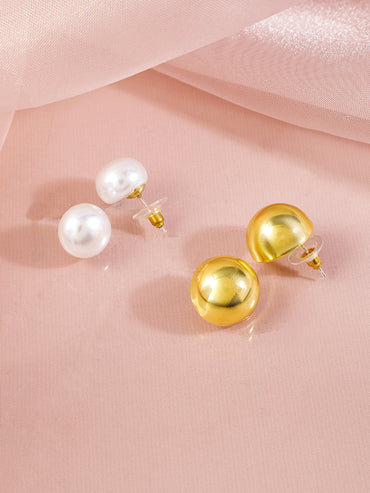 Classic Pearls & Gold Plated Studs