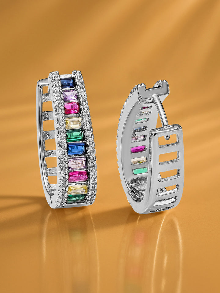 Multi Colored Baguette Hoops