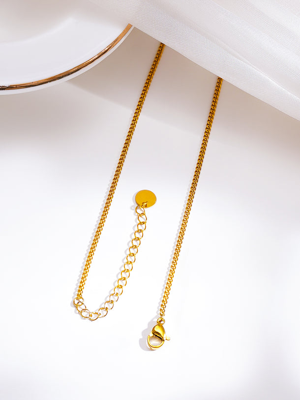 Demifine 18K Gold Plated Stainless Steel Multi Charm Pendant Necklace
