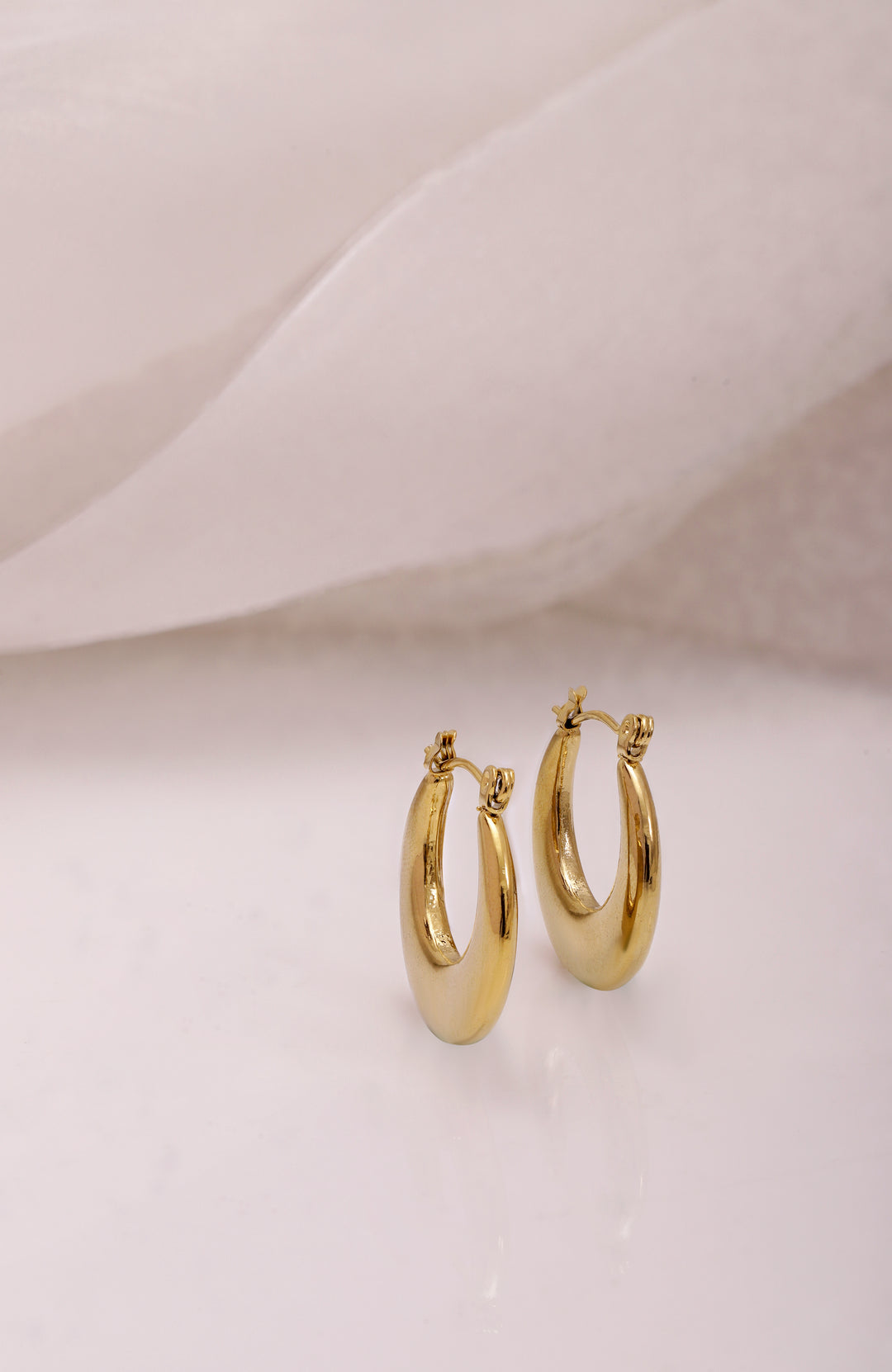 Rubans Voguish 18K Gold Plated Stainless Steel Tarnish-Free Waterproof Demi-Fine Hoop Earrings