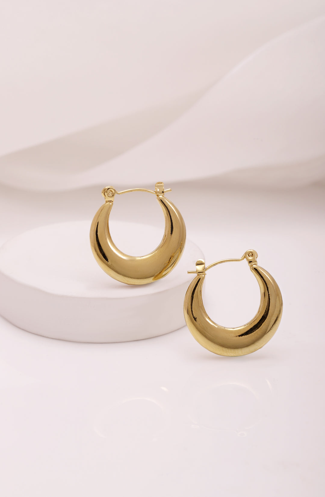 Rubans Voguish 18K Gold Plated Stainless Steel Tarnish-Free Waterproof Demi-Fine Hoop Earrings