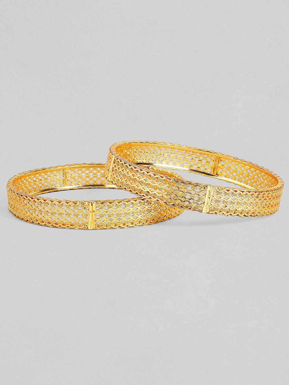 Set of 2 22K Gold-Plated Intricate Design Traditional Bangles Bangles