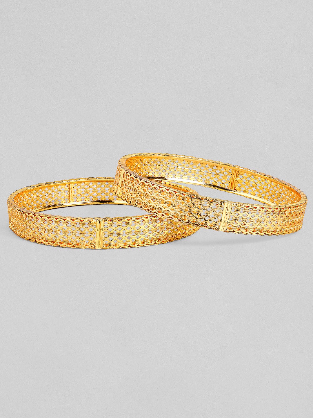 Set of 2 22K Gold-Plated Intricate Design Traditional Bangles Bangles