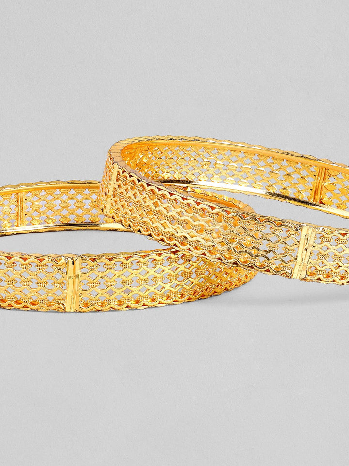 Set of 2 22K Gold-Plated Intricate Design Traditional Bangles Bangles