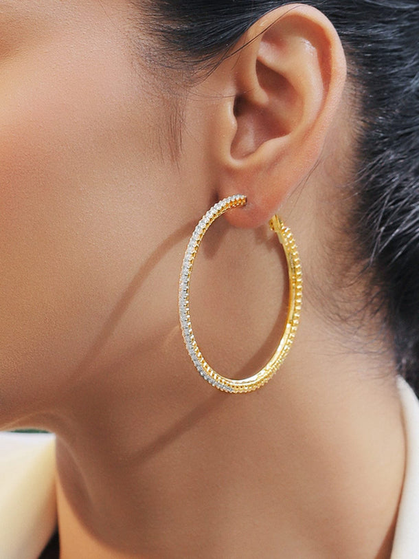Shimmer Glow American Diamond Zirconia Hoops Earrings