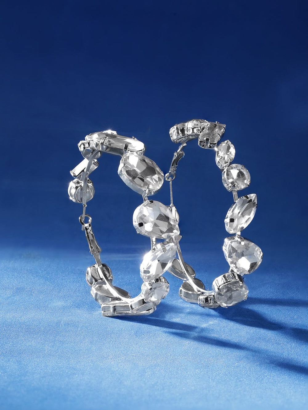 Silver Gleam: AD Hoop Earrings Bangles & Bracelets