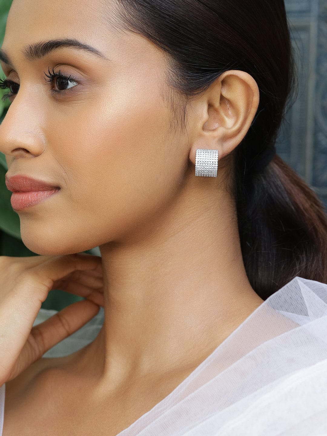 Soft Power Studded in Orbits Hoops Earrings