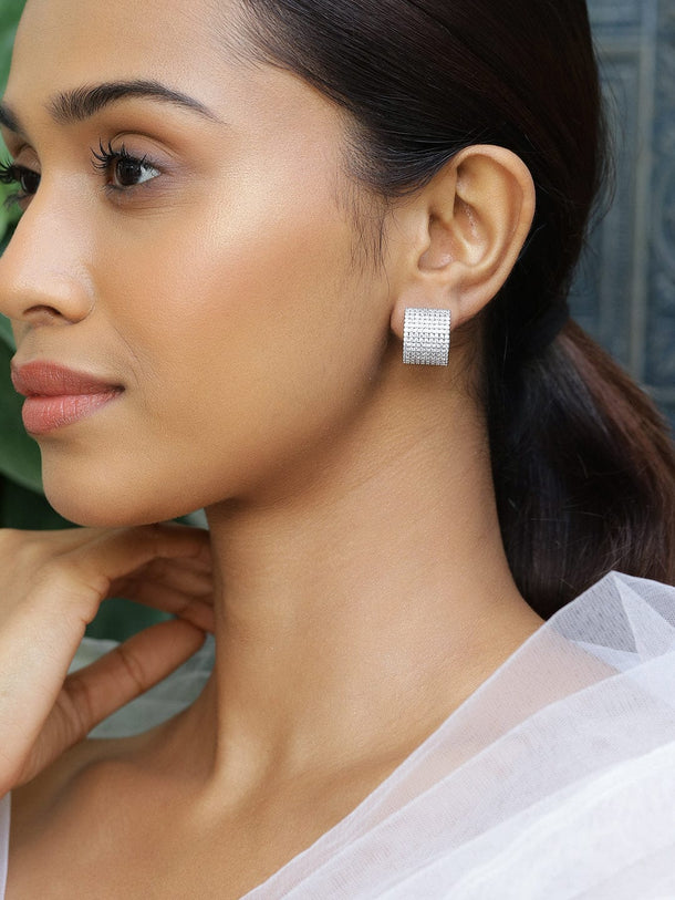 Soft Power Studded in Orbits Hoops Earrings