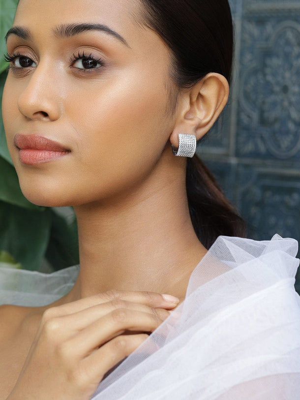 Soft Power Studded in Orbits Hoops Earrings