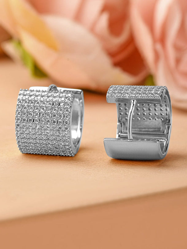 Soft Power Studded in Orbits Hoops Earrings