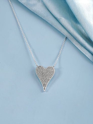 Spectacular Silver Symphony AD Necklace Necklace