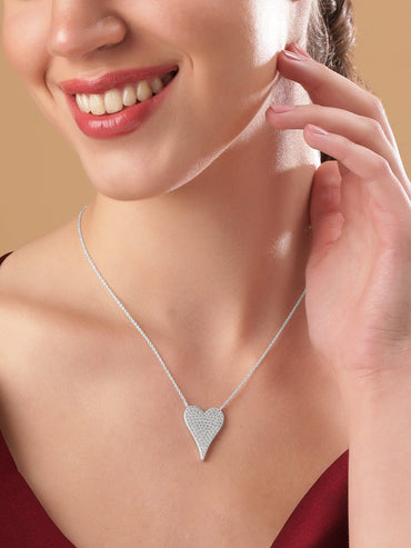 Spectacular Silver Symphony AD Necklace Necklace