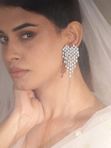 Starlit Glam American Diamond Zirconia Danglers Earrings