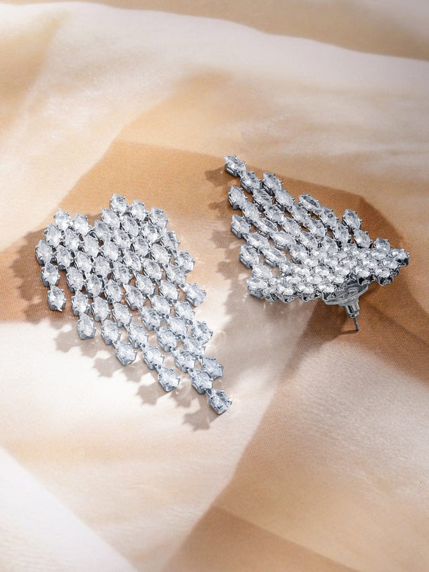 Starlit Glam American Diamond Zirconia Danglers Earrings