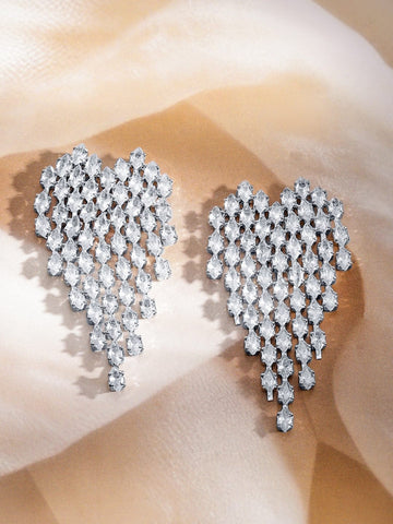 Starlit Glam American Diamond Zirconia Danglers Earrings