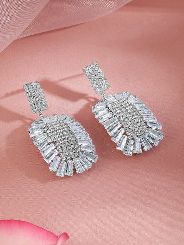 Starlit Glam American Diamond Zirconia Studded Earrings Earrings