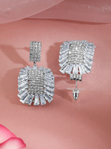 Starlit Glam American Diamond Zirconia Studded Earrings Earrings