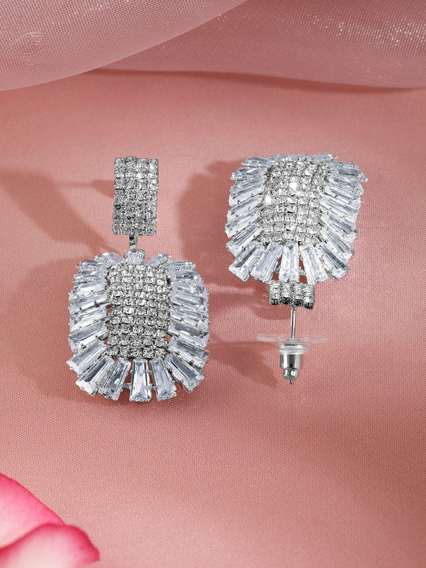 Starlit Glam American Diamond Zirconia Studded Earrings Earrings