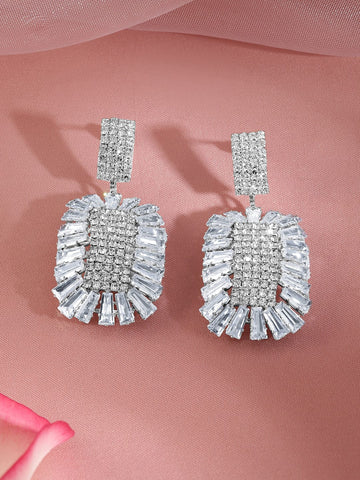 Starlit Glam American Diamond Zirconia Studded Earrings Earrings