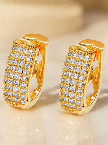 Starlit Gleam American Diamond Zirconia Hoops Earrings
