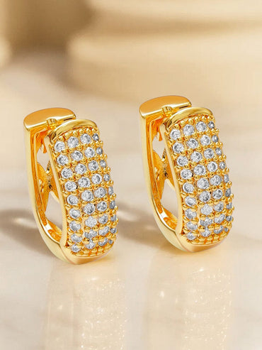 Starlit Gleam American Diamond Zirconia Hoops Earrings