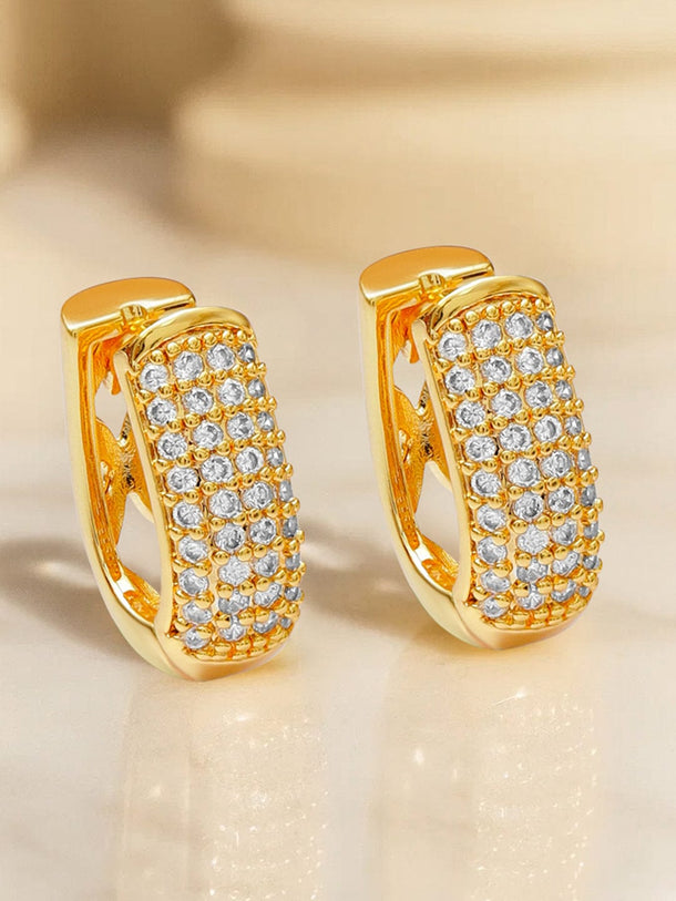 Starlit Gleam American Diamond Zirconia Hoops Earrings