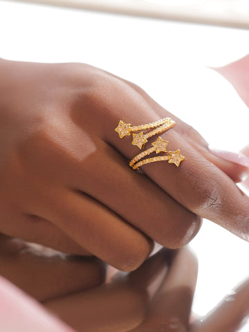 Starry Night American Diamond Zirconia Bypass Ring Rings