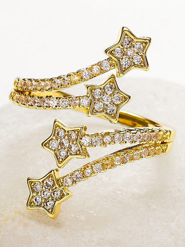 Starry Night American Diamond Zirconia Bypass Ring Rings