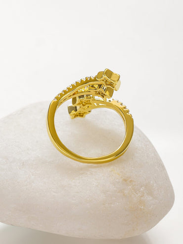 Starry Night American Diamond Zirconia Bypass Ring Rings