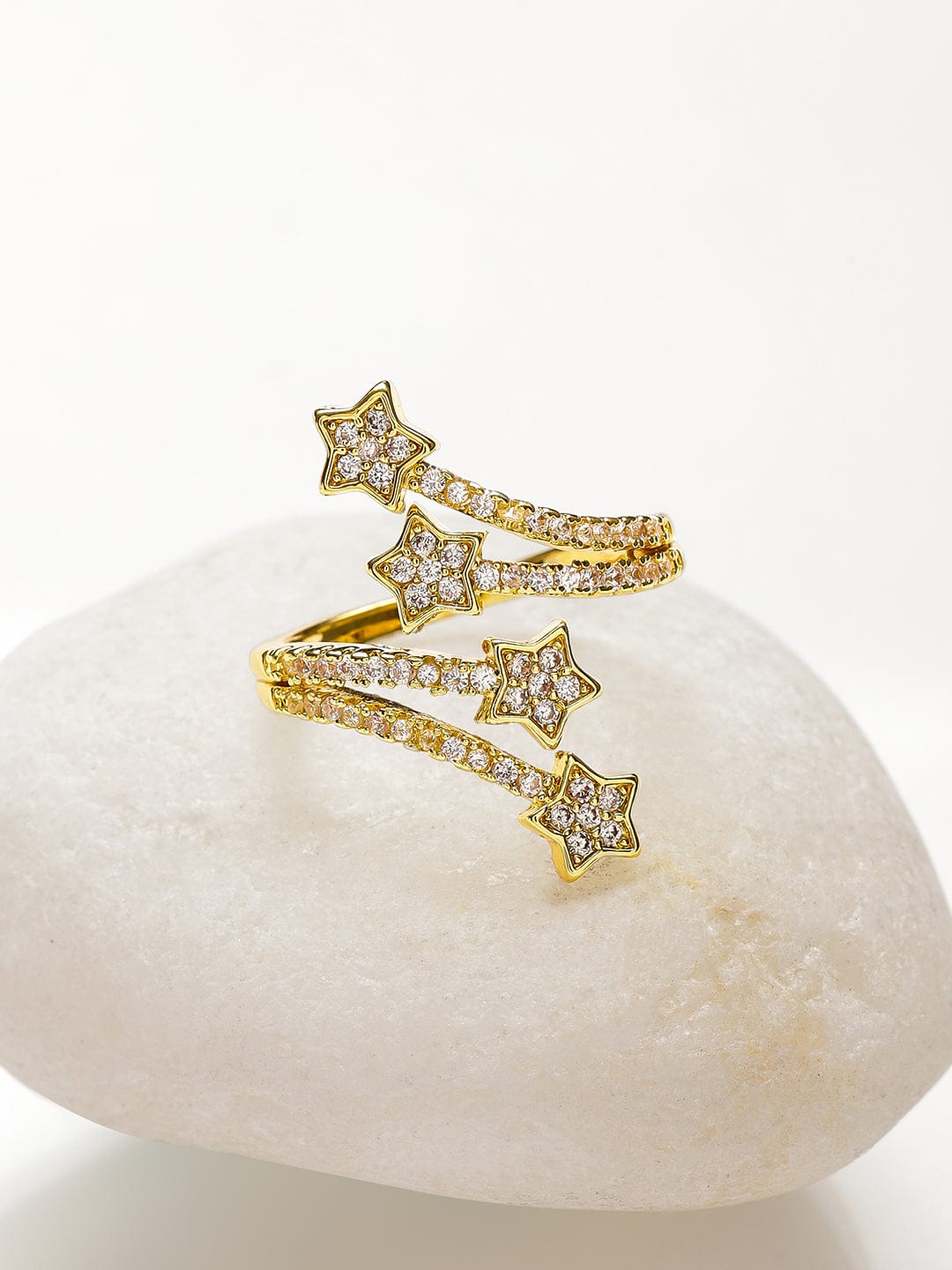 Starry Night American Diamond Zirconia Bypass Ring Rings