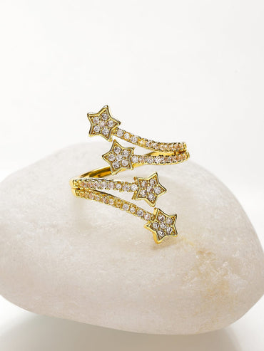Starry Night American Diamond Zirconia Bypass Ring Rings
