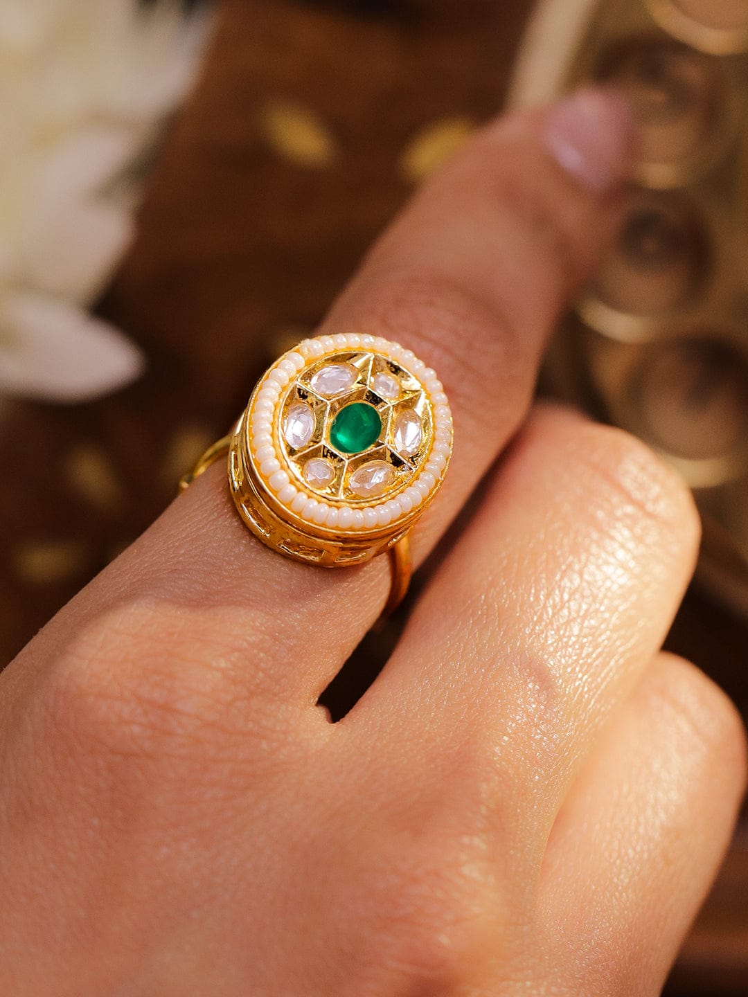 Statement Green Stone Ring Rings