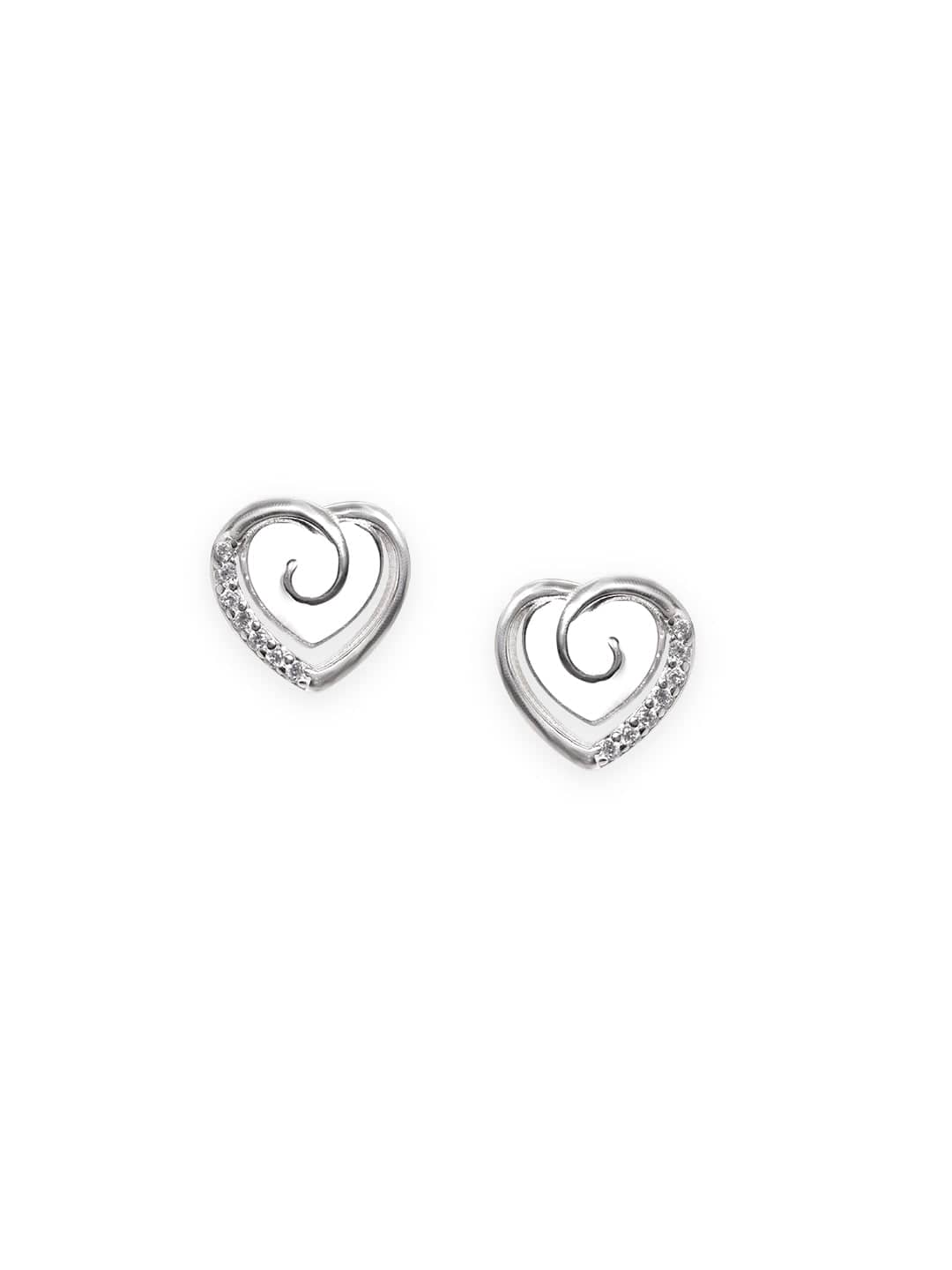 Sterling Silver Heart Stud Earrings Earrings