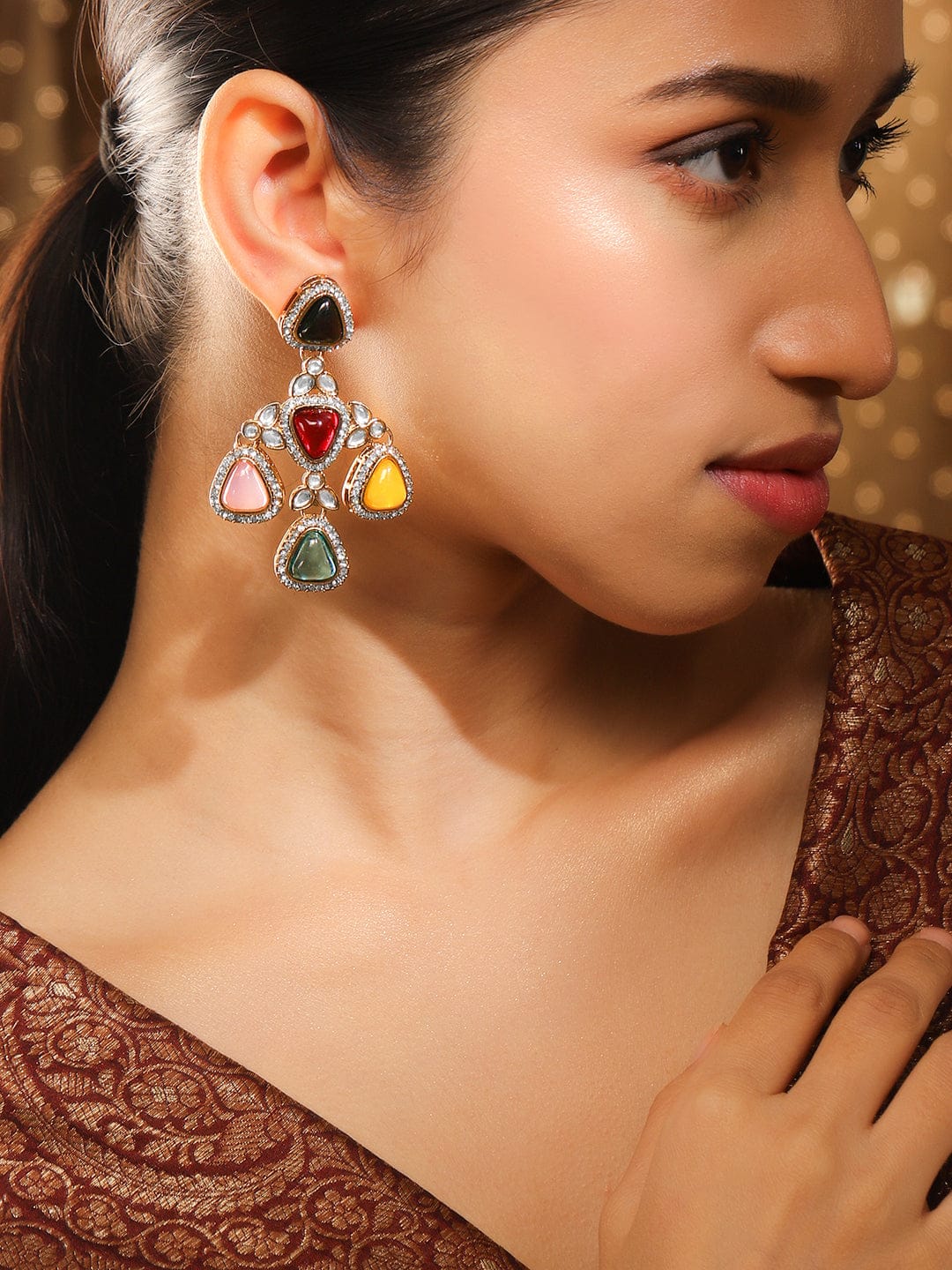 Stylish Fusion Multicolour Danglers Earrings