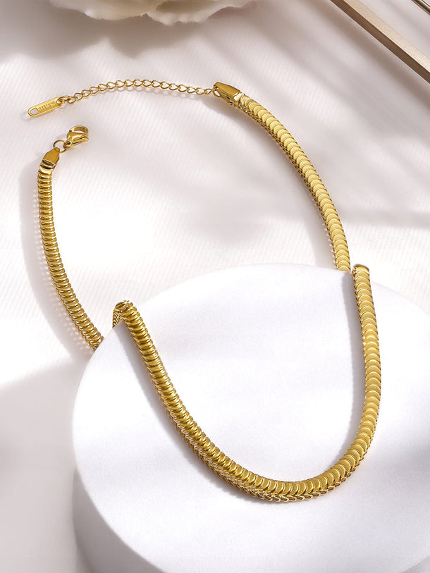Subtle Gold Plated Snake Chain Necklace & Chains