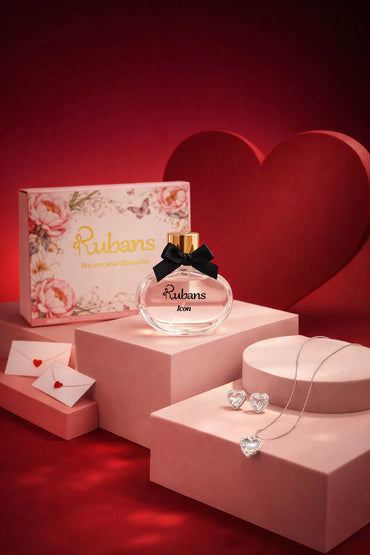 Glittering Hearts Pendant Set & Perfume Gift Box