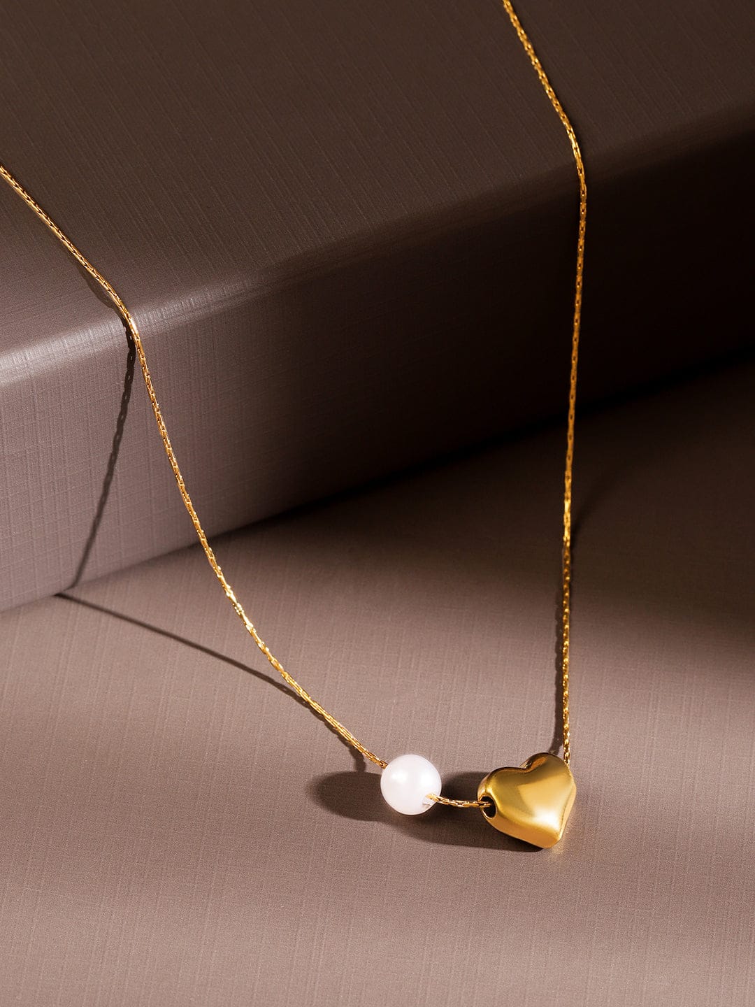 Tender Heart & Pearl Charm Necklace Chain Necklace & Chains