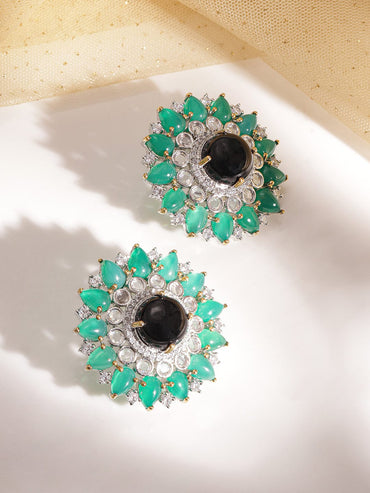 Timeless Allure Silver-Tone Demi-Fine Earrings with AD Accents for Chic Sophistication Earrings