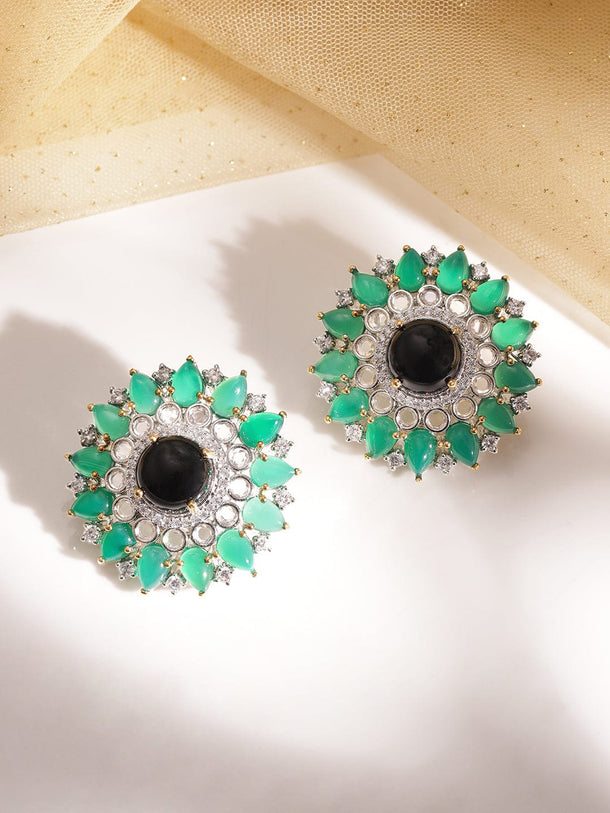 Timeless Allure Silver-Tone Demi-Fine Earrings with AD Accents for Chic Sophistication Earrings