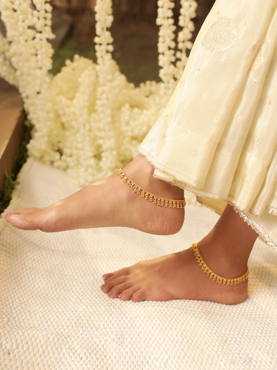 Timeless Beauty 22K Gold-Plated Linked Chain Anklet Anklet