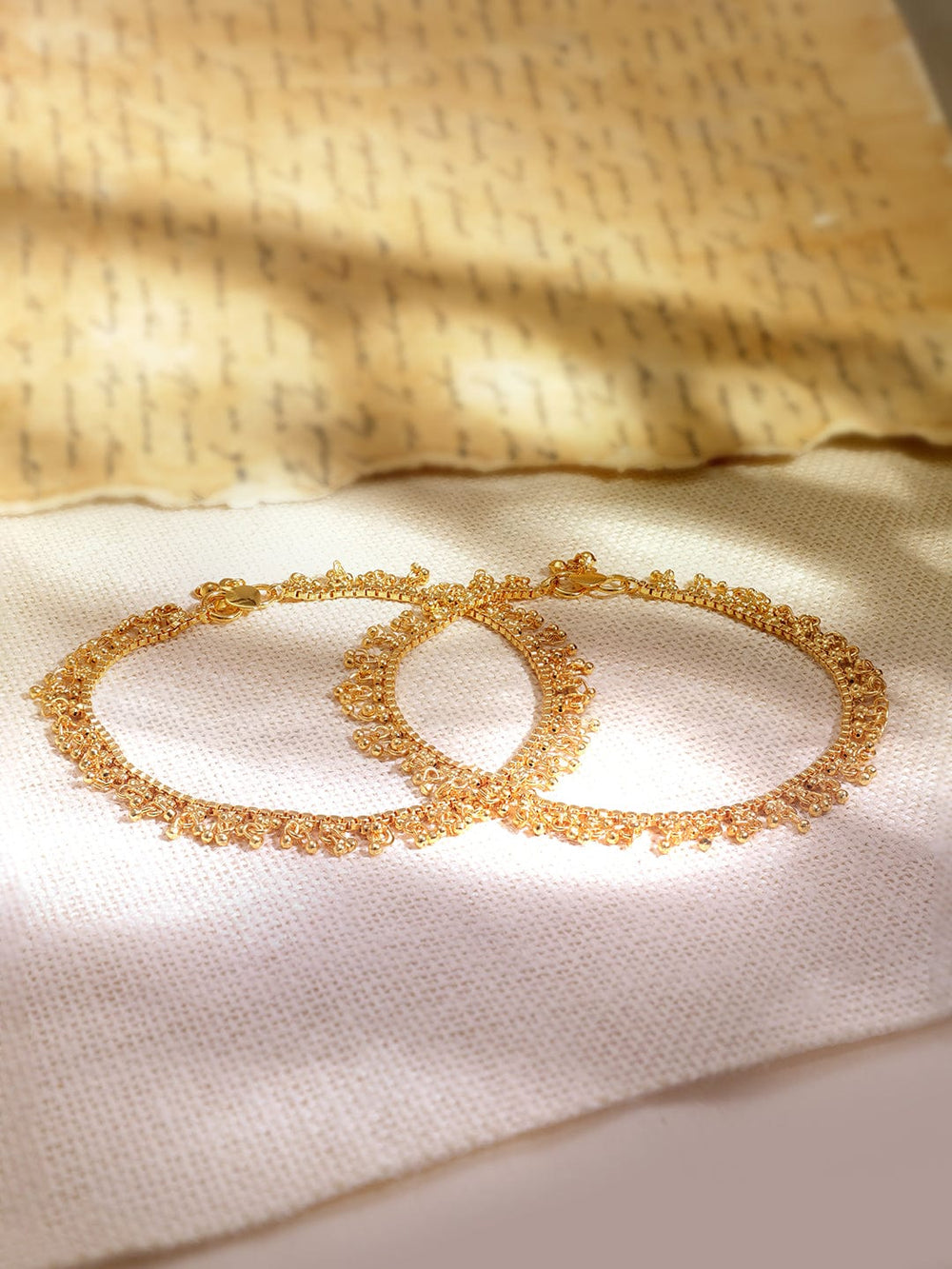 Timeless Beauty 22K Gold-Plated Linked Chain Anklet Anklet