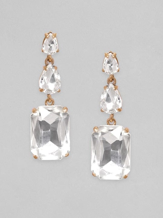 Buy Black Crystal Drop Earrings by Tsara Online at Aza Fashions.