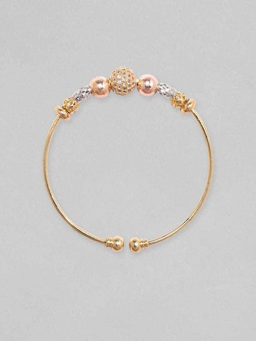 Rubans 18K Gold Plated Zirconia Beaded Charm Adjustable Minimal Bracelet Bangles & Bracelets
