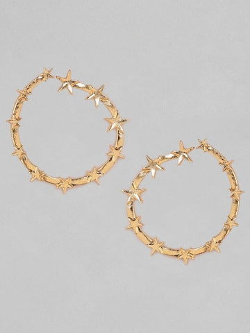 Rubans Gold-Plated Handcrafted Circular Hoop Earrings Earrings
