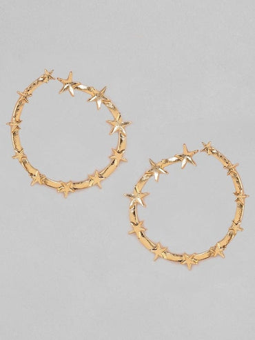 Rubans Gold-Plated Handcrafted Circular Hoop Earrings Earrings