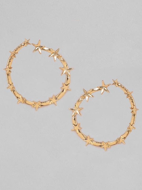 Rubans Gold-Plated Handcrafted Circular Hoop Earrings Earrings